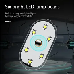 2PC Mini Car Touch Light 6LED High Bright Auto Interior Reading Lamp LED Car Styling Night Light Ambient Light Rechargeable