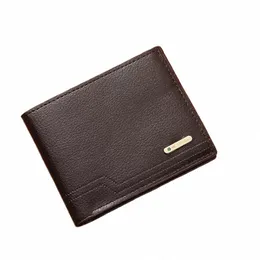 PU Leder Brieftaschen Männer Coin Bag Kleine Mey -Geldbörsen Slim Slim Capacity Design Männlicher Mehrfacher Casual Wallet b34e#