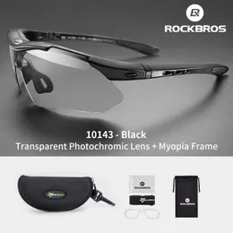 Rockbros Photochromic Cycling Glasses Bicycle UV400 Sports Eyewear Ultralight Riding MTB Sunglasses Men Fishing Bike Equipment
