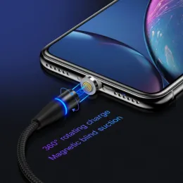 MVQF 3in1 5A شحن سريع كابل USB Magnetic Type C لـ iPhone Huawei Xiaomi Samsung Oppo Microusb Magnet Cable for Android