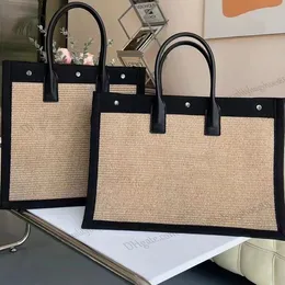 Designer di lusso Rive gauche tote spiaggia sacchetta donna borsetta estiva in pelle in pelle borsette in lino in lino grande sacchi da viaggio da viaggio da viaggio