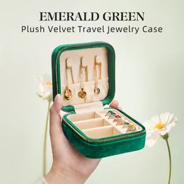 TAIMY High Quality Velvet Mini Travel Portable Girl Kawaii Custom Logo Jewelry Box Suede Jewellery Boxes Organizer