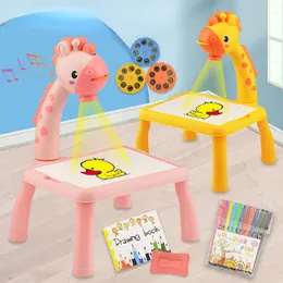 Mini LED -projektor ritningskort konst ritbord barn målar tavla inlärningsverktyg barn utbildning leksak för flicka