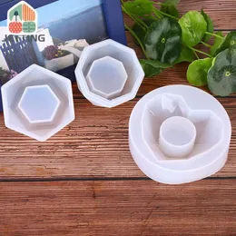 Silicone Plant Pot Mold 3D For Succulent Plants Epoxy Resin Mould Handmade Geometry Craft Candle Garden Bonsai Decorating Tool