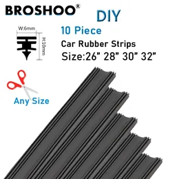 BROSHOO 10PCS/LOT CAR WIER BARDE BARDE AUTO WESPER WESPER WESPER Gumowe paski wyciera (wkład) 6mm Soft 26 "28" 30 "32"