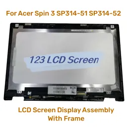 Tela 14'' para spin acer 3 sp31451 sp31452 Digitalizador de toque de laptop N17W5 LCD Tela de exibição de exibição com quadro