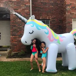 Unicorn Water Sprinkler Kids Toy For Outside Giant Inflatable
