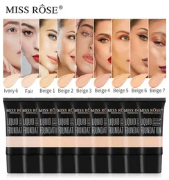 MISS ROSE 9 Colors Face Foundation Waterproof Liquid Foundation Base Liquid Concealer Makeup Cosmetics make up2621158