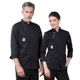 Professional Chef Coat: Long Sleeve Kitchen Uniform Black Sous