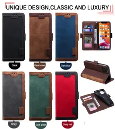 Brieftaschenleder -Retro -Stitching Multi -Funktionskarten -Slot -Telefonhülle für iPhone 12 11 Galaxy S20 Ultra A41 A81 A91 A01 A51 A71 A11 A1839201