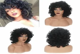 Afro Fashion Black Wig Short Curly Synthetic Full Bob Hair for Women Wave Wigs4785287