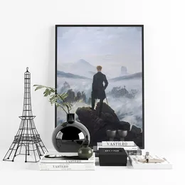 Caspar David David Friedrich Poster Poster Poster Adorador acima do mar de nevoeiro Pintura de Romantismo Romantismo Adesivos de parede Decoração de casa Decoração