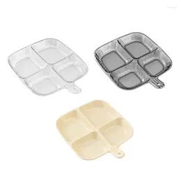 Plates Portion Control Plate 4 Compartments Divided Portable Breakfast Tray High Quality For Daily Meals