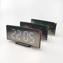 Decorazioni natalizie Mirror Digital Digital Digital Alarm Clock Multifunzionale Display LED curvo semplice Ornamento desktop semplice per casa grande 2332