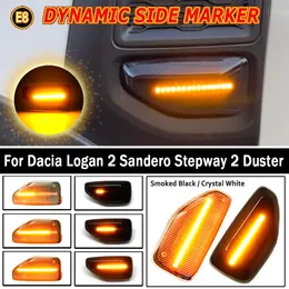 2PCS Dynamiczny bursztynowy sygnał skrętu LED Sygnał migra dla Dacia Logan II Sandero Duster 2018 ~ Wskaźnik stylizacji samochodu