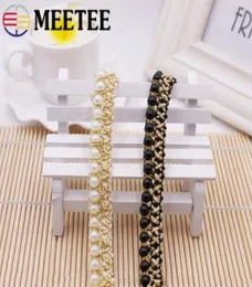 Meetee 15 cm de pérola com miçangas de ouro branco Trimslace Ribbon para casa Diy Costura Casamento Decoração C623075105