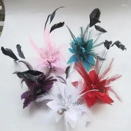 Party Decoration Bridal Hair Accessories Feather Corsage Hairwear Headpiece Clips Pin Fascinator Brooch Flower Band