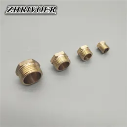 1/8 "1/4" 3/8 "1/2" 1 "BSP Manlig tråd Mässingsrör Extern Hex Head Mässing End Cap Plug Mittande kopplingskontakt Adapter Koppar