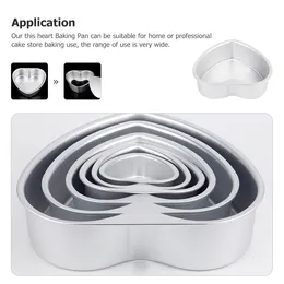 6/7/8/10inch Aluminum Alloy Cake Molds Heart Shaped Cake Pans Removable Bottom Baking Mould For Muffin Cake Bread Cheese Mousse