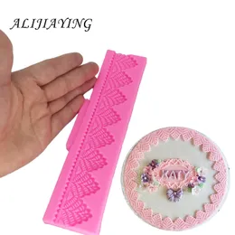 DIY Long Lace Cake Border Silicone Moulds Cake Mould Gumpaste Fondant Cake Cake Tools Chocolate Dessert Moulds D1371