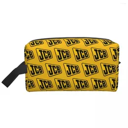 أكياس التخزين مخصصة JCB Buldozer Logo Bag bag bag bag bact for Women Makeup Cosmetic Organizer Lady Beauty Dopp Kit