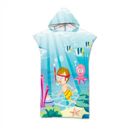 Swimmingpool Beach Handtücher Mikrofaser Wechseln Sie Wellen Umhang Bademantel Kapuze Surf Poncho Handtuch