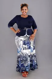 2xl6xl Noel iki parçalı set üstleri ve uzun etek Afrika kıyafetleri kadınlar için artı boyutu kıyafetler dashiki cobe femme parti takım elbise 240319