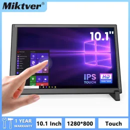 شاشات Miktver Small 10.1 "Capacitive 10 Points Touch Monitor مع Stand 1280x800p Raspberry Pi Display Plugplay لجهاز الكمبيوتر المحمول Win 7/8/10