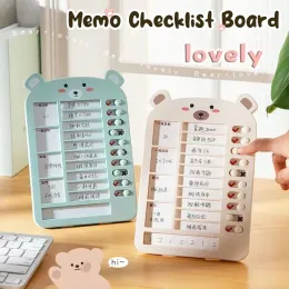 Planners Reusable Cute Bear Memo Checklist Board Children's Selfdiscipline Punch Card Wall Hanging Checklist Holiday Schedule Memo Board