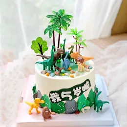 Dinozor teması parti kek topper dinozor orman safari doğum günü partisi dekor çocuk dinozor kek dekor jurassic dünya parti dekor