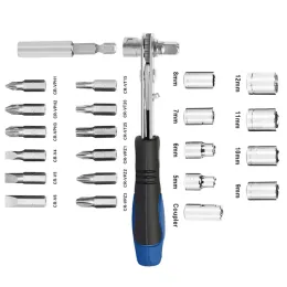 23 I 1 mini Ratchet Bit Set Offset Ratchet Driver Wrench Screwdriver Socket Set Electric Device Reparation Underhållsverktygssats