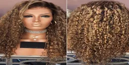 24 -calowe kręcone syntetyczne mieszanki perurzy kolor kolor highmperature Perruques de cheveux humains peruki CJ95272033235