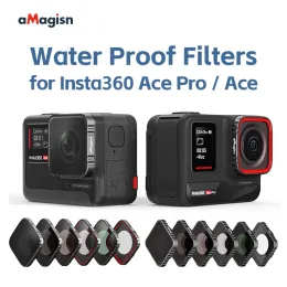 إكسسوارات Amagisn HD مرشح مقاوم للماء يحمي ملحقات الكاميرا الرياضية العدسة لـ Insta360 Ace/Acepro