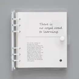 Notebooks 120 pagine Transparent Square Looseleaf Book PVC Ledger Hand Portable Raccolta Pulsante Diario semplice Pagina interna quadrata Notebook