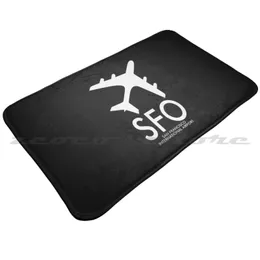 Sfo San Francisco International Airport New York Code Baggage Tag Carpet Rug Non-Slip Water Absorb Door Mat Airport Baggage Tag