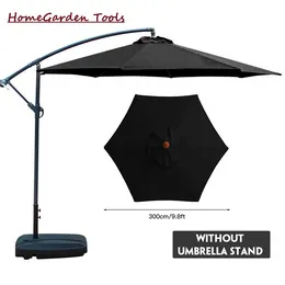 Sun Terrace Beach Paraply Garden Parasol Patio Dia 9.8ft Anti-UV Polyester Tygpool Installera enkelt utomhusmöbler utan stativ