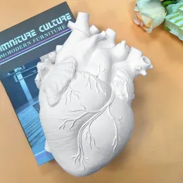 Hot Creative Anatomical Heart Vase Harts Flower Pot Heart Shape Vase Countertop Desktop Ornament Table Desk Flower Vase Decor