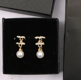 High-end Fashionable New Korean Diamond Pearl Pendant Elegant Internet Celebrity Earrings Double Autumn and Winter Ear Jewelry Earrings