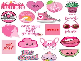 40pcs Girls Pink VSCO Alle niedlichen Aufkleber -Packungen für Wasserflaschen Laptop Gepäckwagen Fahrrad Fahrt Hülle Notebook Vinyl wasserdichte STIC7706333