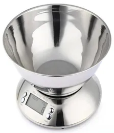 5 kg 1 g Edelstahl Kücherin Lebensmittel Skala LCD Digitale elektronische Küchengewichtsskalen mit Schüssel Alarm Temperatursensor Y26254967