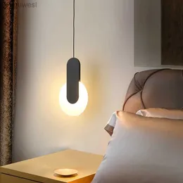 펜던트 램프 북유럽 LED 펜던트 조명 침실에 사용되는 일상 생활 레스토랑 조절 가능한 아크릴 홈 장식 광택 YQ240410