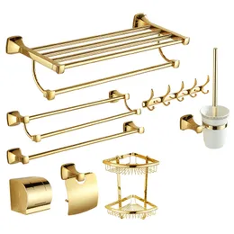 Accessori per bagno in oro Set Soild Ottone Anello da asciugamano/Piatto di carta/Water Polpe/Porta asciugatura Ganzoni Basket BACK BACK BACK HARDWARE