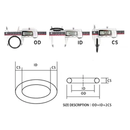 CS 1mm OD 3 ~ 63mm Black NBR O Ring SEAL Packning Nitril Butadien Gummi avstånd Oljebeständighetbricka Rundform