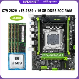 Motherboards Machinist X79 282H Motherboard Set LGA 2011 med Kit Xeon E5 2689 CPU -processor 4x4G = 16GB DDR3 ECC RAM -minne NVME SATA M.2