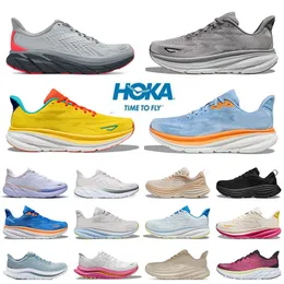 Hok One One Clifton 8 9 Mens Running Designer Shoes hokah Bondi 8 Triple White Black Coastal Sky Vibrant Pear Peach Carbon X 2 Men Women hokka Sports Sneakers