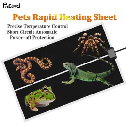 Husdjur Snabbt uppvärmningsark Reptil Electric Warm Pad Terrarium Justerbar Temperaturkontroll Mattor Inkubatormattverktyg 220V