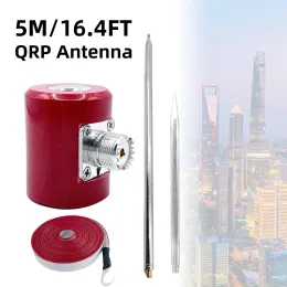 Radio 5M/16.4FT QRP Antenna 300W600W 14M30MHz HF Antenna Telescopic HighFrequency Stainless Steel 1/4 Wavelength For USDX QRP Radio