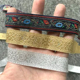 10yard 3/4 Zoll 20 mm Gold und Silbertotem Herz Jacquard Ribbon