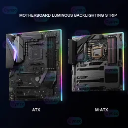 Башни Argb ATX Mainboard I/O Подходная подсветка, Aura Sync Computer Host Освещенный матса декоративное настольное освещение