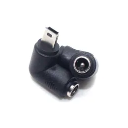 1pcs 90/180 derece DC Güç Adaptör Dönüştürücü Mini USB Erkek TO 5.5x2.1mm Dizüstü Bilgisayar Bilgisayar Bilgisayar PC için dişi jak konnektörü